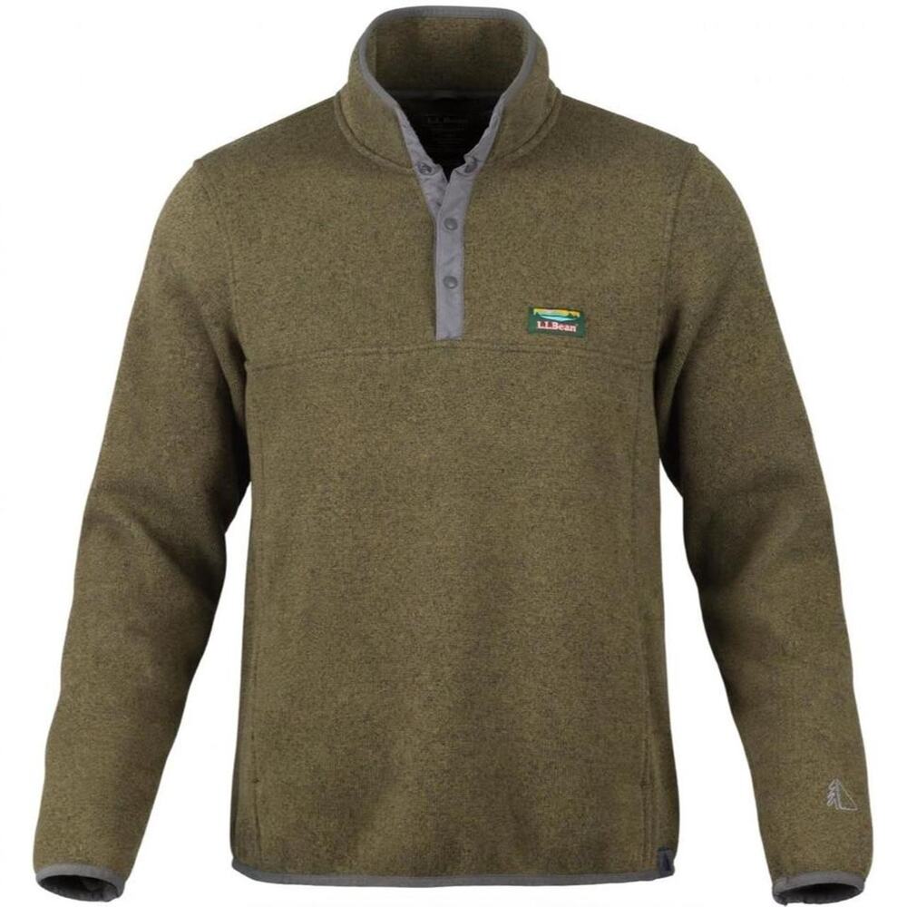 L.L.Bean Men's Medium  Slightly Fitted 1/4 Zip Pullover Sweater in Olive Green